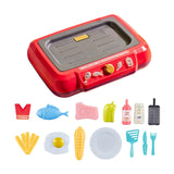 Maxbell Kids Play Kitchen Playset Pretend Cooking Playset for Restaurant Party Favor red