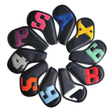 Maxbell 10Pcs PU Golf Iron Covers Practical Wear Resistant Stylish Travel Protectors