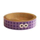 Maxbell Round Cat Scratching Board Luxury Pet Cat Lounge Bed for Cats Grinding Claws Violet