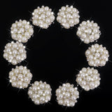 Maxbell 20pcs Crystal Rhinestone Pearl Flower Embellishments Button Flatback DIY Craft