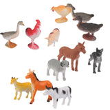 Maxbell Lot 12pcs Dog Horse Hen Duck Pig Small Farm Animals Figures Set & 8x Sheep