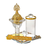 Maxbell Arabian Incense Burner Metal Golden Incense Holder for Home Study Room Shelf