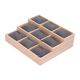 Maxbell Watch Tray Display Box Wood Necklace Display Tray for Bracelets Gifts Drawer Gray