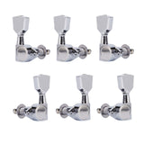 Maxbell 6 Pieces 3R 3L Guitar Tuner Pegs Guitar Tuner Machine Head for Guitars Parts Silver