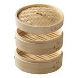 Maxbell Bamboo Steamer Basket Steamer Cloth Vegetable Steamer for Dimsum Bao Chicken Dia 27cm 2 Tier