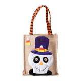 Maxbell Trick or Treat Tote with Handle Snack Grocery Bag Reusable Halloween Handbag Skull