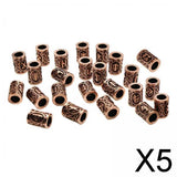 Maxbell 5x24x Norse Viking Runes Bead Vintage Style Metal for Bracelets Pendant Crafts