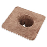 Maxbell Salon Massage Table Towel Coverlet Face Pillow Towel with Hole for Care Skin Brown