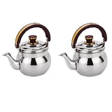 Maxbell 2pcs Outdoor Camping Stainless Steel Whistling Kettle Kitchen Tea Pot 1L