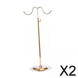 Maxbell 2xHandbag Display Stand Multifunctional Bags Display Holder with Hanging Hook Gold