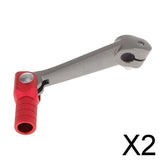 Maxbell 2xAluminum Folding Gear Shifter Lever For Engine Peg Motor Drive Black/Red