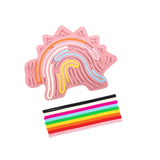 Maxbell Sensory Activity Board Dinosaur Pattern Travel Toy for Plane for 3+ Year Old Pink dinosaur