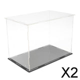 Maxbell 2xAcrylic Display Case Dustproof Protection Boxes Container 27x13x22cm
