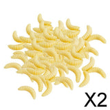Maxbell 2x100 Pieces/Set Fishing Soft Grub Worm Bread Bug Maggots Lures Baits Beige