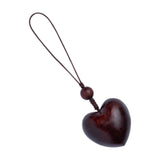Maxbell Wood Phone Chain Birthday Gift Stylish Key Chain Decoration Hanging Ornament Heart Shaped