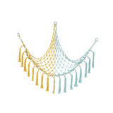 Maxbell Maxbell Creative Toy Hammock Wall Mounted Children Toy Holder with Tassels Decor 100cmx100cmx130cm Yellow and Blue