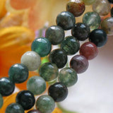 Maxbell 4xBlood Agate Round Gemstone Loose Beads Strand 4mm / 15.5 Inch