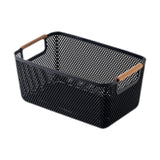 Maxbell Storage Basket Decor Multipurpose Sundries Basket for Kitchen Bathroom Snack M Black