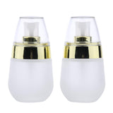 Maxbell Maxbell 2 Pieces 30ml Frosting Glass Refillable Empty Pump Spray Bottle Gold Pump