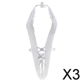 Maxbell 3xWomen Sexy Lingerie Nightwear Underwear Sleepwear Lace G-string White YG3034