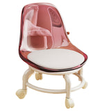 Maxbell Rolling Stool Scoot Stool Makeup Pedicure Stool for Home Fitness Barber Shop Pink