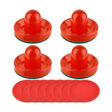 Maxbell 4 Air Hockey Pushers and 8 Pucks 2.5 inch Pucks for Family Game Tables Party Red