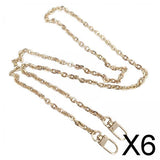 Maxbell 6xMetal Chain Strap Handle Replacement for Purse Shoulder Handbag 110cm