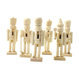 Maxbell 6x DIY Wooden Christmas Nutcrackers Paintable Puppet for Party Home Entrance