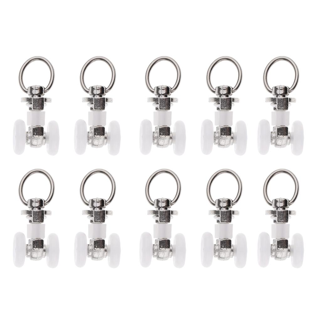 Maxbell Maxbell 10 Piece Alloy Curtain Track Glider Rail Slide Wheels Roller  #1