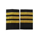 Maxbell 3xAirline Epaulets Traditional with Gold Stripes Officer Shoulder Boards three bars