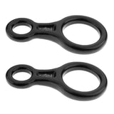Maxbell 2 Pieces 35KN Aluminum Alloy Climbing Figure 8 Descender Belay Device Black - Aladdin Shoppers
