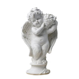Resin Angel Figurine Cherub Statue Creative for Living Room Shelf Decor Flower Basket