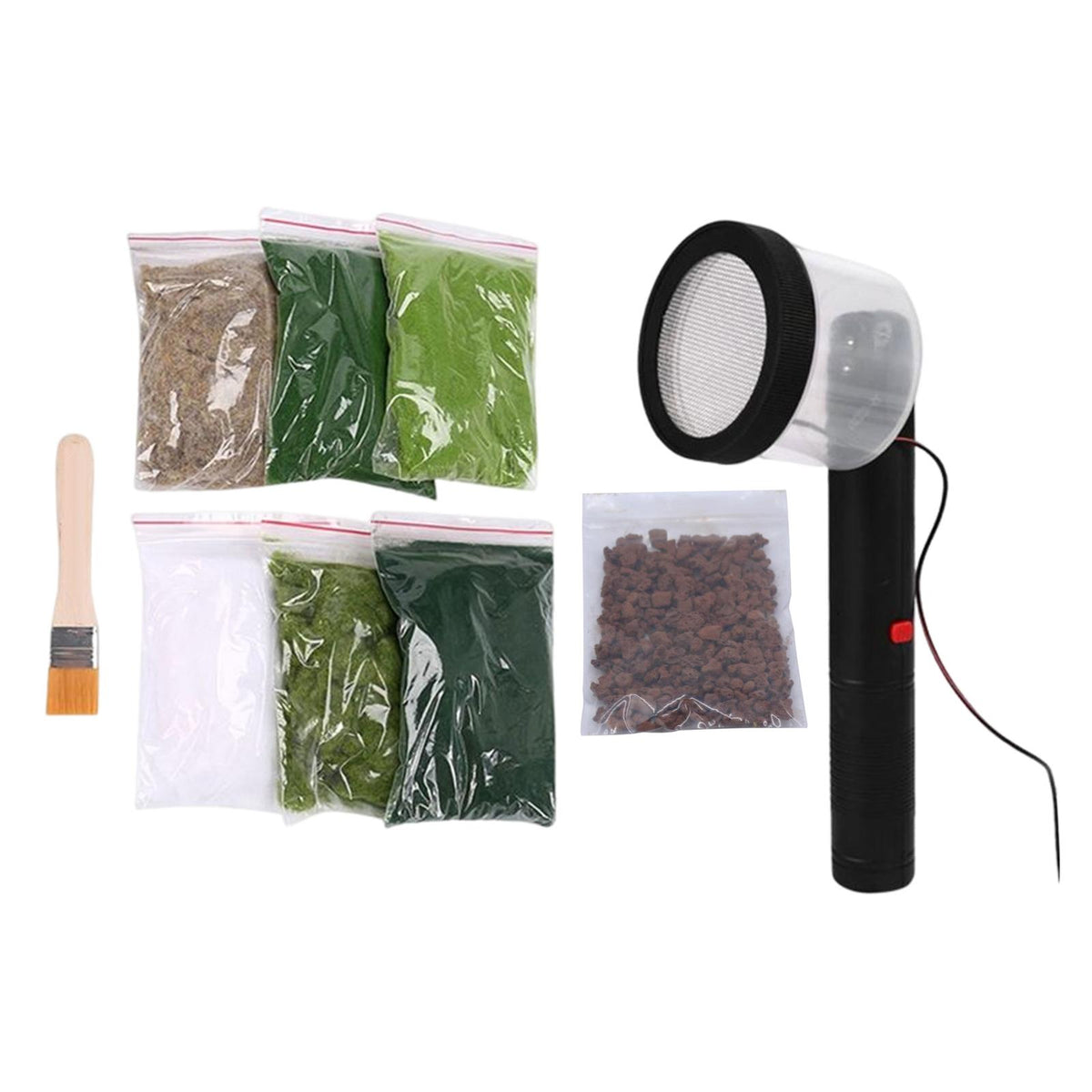 Maxbell 9Pcs Static Grass Applicator DIY Project Kits Electrostatic Flocking Machine F