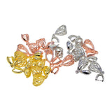 Maxbell 18Pcs, 3 Mixed Color Pinch Bails Clasp Connectors for Pendant Making, Exquisite Jewelry Findings - Gold, Rose Gold & Platinum (1.02 x 0.35 x 0.28") - Aladdin Shoppers