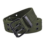 Maxbell Double Grommets Belt Aesthetic Casual Pin Buckle Belt Punk Belts Canvas Belt 120cm Green