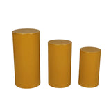 3Pcs Cylinder Pedestal Stands Metal Party Decorations Display Plinth Pillars Gold