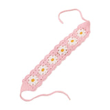 Maxbell Crochet Hair Bandana Headwrap Hairbands for Role Play Photo Shoot Masquerade Pink Flower