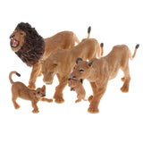 Maxbell 5Pcs Plastic Realistic Lion & Lioness Wild Animal Model Action Figure Doll Toy for Kids Toddlers, Home Decor, Collection - Aladdin Shoppers