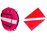 Maxbell Pink Freediving Buoy with Diver Flag for Diving, Spearfishing, Snorkeling