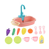 Maxbell Kitchen Sink Toys with Running Water Gifts Play Sink for Children Kids Girls Pink
