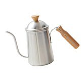 Maxbell Hand Brewing Coffee Kettle Lightweight 650ml Tea Pot for Home Outdoor Indoor silver