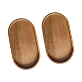 Maxbell 2x Wood Serving Trays Simple Coffee Trays for Themed Party Tea Room Home Use Oval 19 cmx10.5 cm