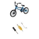 Maxbell Finger Mountain Bike Mini Bicycle Model with Repair Tool Kit Toy - Blue