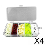 Maxbell 4x100pcs Worms Bait Soft Fishing Lure Maggots Bass Crankbait Tackle Wobbler
