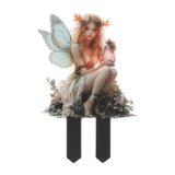 Maxbell Outdoor Garden Stake 2D Ornament Yard Sign for Front Porch Pathway Gardening Fairy with Lamp