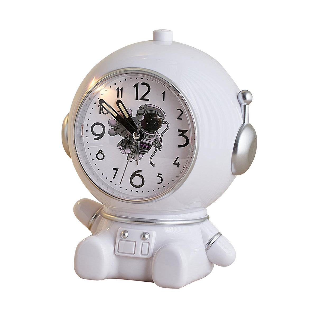 Maxbell Maxbell Table Clock Astronaut Statue Outer Space for Home Decoration Bedroom Argent