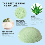 Maxbell Maxbell Konjac Facial Exfoliating Sponges Natural Face Wash Cleaning Puff Green