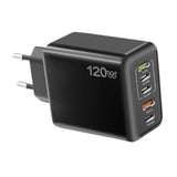 Maxbell USB C Charging USB Power Adapter Compact 120W for Multiple Devices Smartphone Black
