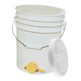 Maxbell Honey Bucket with Gate Pail Multifunction Dispenser Farm Extractor Equipment White