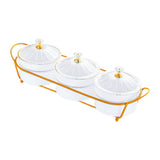 Maxbell Appetizer Food Display Dish Platter Snacks Dish for Home Dried Fruit Wedding 3 Grids